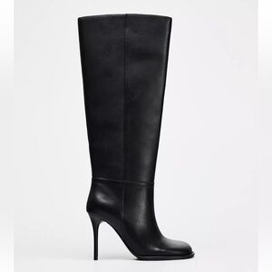 Zara Thin Heel Leather Boot